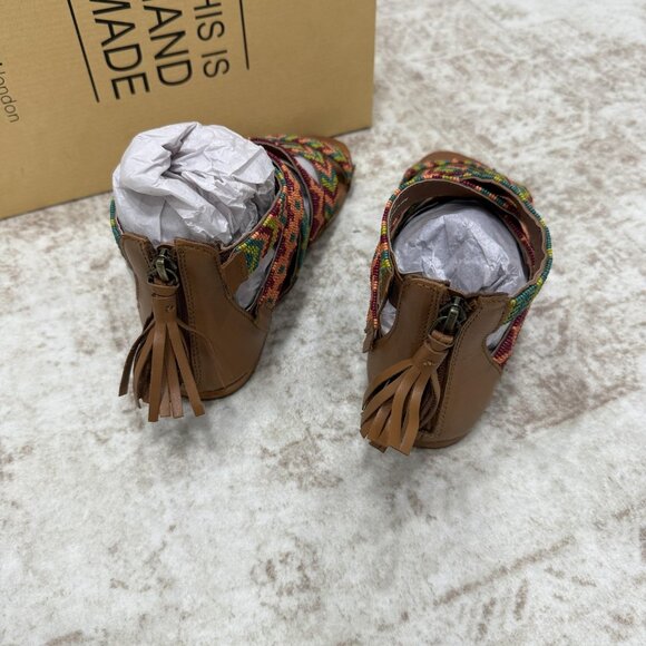 laidbacklondon Sandals Womens Size 7.5 Brown Lauri Flat Beaded Gladiator EU 38 - Picture 11 of 14